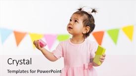  Presentation with happy birthday baby - PPT theme enhanced with  background and a  colored foreground