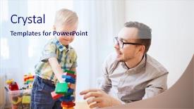  Presentation with activity - Slide set enhanced with toy blocks at home background and a  colored foreground