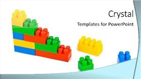  Presentation with colour blocking building blocks - Cool new slide deck with toy blocks isolated on white backdrop and a white colored foreground