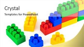  Presentation with blocks - PPT layouts enhanced with toy-blocks-isolated-on-white background and a white colored foreground