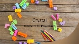  Presentation with crayon - Colorful theme enhanced with toy blocks with crayon backdrop and a coral colored foreground