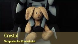 Presentation with baby toy - Colorful PPT theme enhanced with toy bunny sitting in baby backdrop and a tawny brown colored foreground