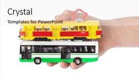  Presentation with tram - Theme enhanced with toy bus and tram background and a white colored foreground