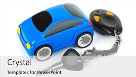  Presentation with jeep car - PPT layouts with toy car and keys isolated background and a light gray colored foreground