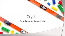  Presentation with car racing track - Presentation design with toy-car-and-racing-track background and a white colored foreground