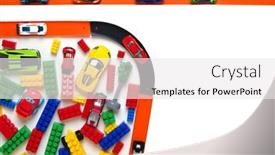  Presentation with car racing track - Cool new PPT theme with toy-car-and-racing-track backdrop and a white colored foreground
