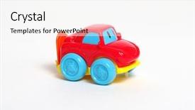  Presentation with scroll paper isolated on white - Beautiful slide deck featuring toy car isolated on white backdrop and a white colored foreground