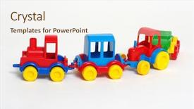  Presentation with ranning car on rroad - Slides having toy car isolated on white background and a cream colored foreground