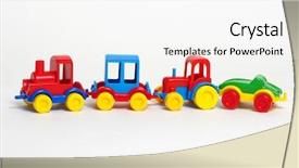  Presentation with toy - Cool new PPT theme with toy car isolated on white backdrop and a white colored foreground