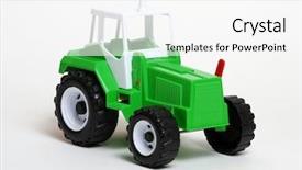  Presentation with solar car sunshade - PPT theme enhanced with toy car isolated on white background and a white colored foreground