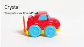  Presentation with jeep car - Slide deck consisting of toy car isolated on white background and a white colored foreground