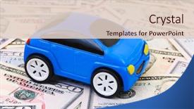  Presentation with joint venture crowdfunding money business - Audience pleasing presentation design consisting of toy car on money background backdrop and a lemonade colored foreground