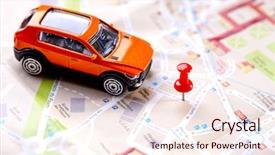  Presentation with toy - Amazing presentation theme having toy car on the map backdrop and a lemonade colored foreground