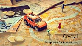  Presentation with world travel - Colorful theme enhanced with toy car on the map backdrop and a  colored foreground