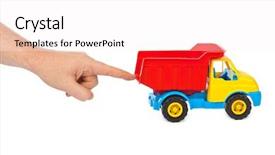 Presentation with hand cute dolls and toy - Audience pleasing slide deck consisting of toy car truck and hand backdrop and a  colored foreground