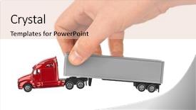  Presentation with truck - Beautiful PPT theme featuring toy car truck in hand backdrop and a lemonade colored foreground