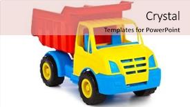  Presentation with tipper truck - Theme having tipper trucks - toy car truck isolated background and a  colored foreground