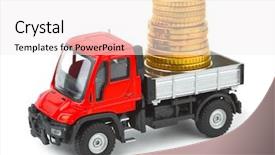 Presentation with truck - Audience pleasing presentation consisting of toy car truck with money backdrop and a white colored foreground