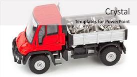  Presentation with fire truck police - Slides enhanced with toy car truck with screws background and a white colored foreground