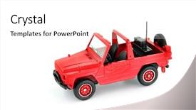  Presentation with jeep - Audience pleasing PPT layouts consisting of toy car backdrop and a white colored foreground