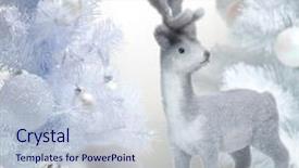  Presentation with deer - Colorful presentation enhanced with toy deer under christmas tree backdrop and a lemonade colored foreground