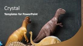  Presentation with dinosaur - PPT layouts consisting of toy-dinosaur-on-the-mini background and a dark gray colored foreground