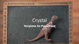  Presentation with dinosaur - Theme with toy-dinosaur-on-the-mini background and a dark gray colored foreground