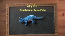  Presentation with dinosaur - Cool new slides with toy-dinosaur-on-the-mini backdrop and a tawny brown colored foreground