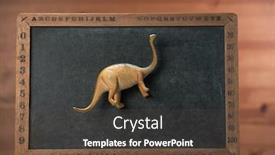  Presentation with dinosaur - Theme enhanced with toy-dinosaur-on-the-mini background and a tawny brown colored foreground