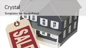  Presentation with white house - Beautiful theme featuring toy doll house on white backdrop and a light gray colored foreground