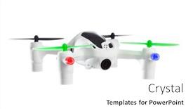  Presentation with drone - Beautiful PPT layouts featuring toy-drone-isolated-on-white backdrop and a white colored foreground