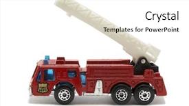  Presentation with fire truck - Presentation theme featuring toy fire truck isolated background and a white colored foreground