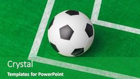  Presentation with base ball field - Colorful PPT layouts enhanced with toy-football-field-and-ball backdrop and a shamrock green colored foreground