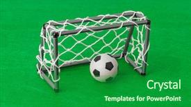  Presentation with football field - Cool new presentation design with toy football field and gate backdrop and a forest green colored foreground