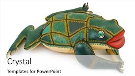  Presentation with frog - Beautiful slides featuring toy frog isolated on white backdrop and a white colored foreground