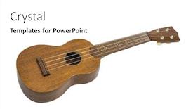  Presentation with toy - Presentation design featuring toy guitar ukulele isolated background and a white colored foreground