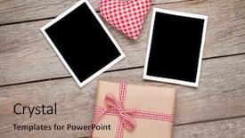  Presentation with valentines day - Audience pleasing presentation theme consisting of toy heart blank photo frames backdrop and a coral colored foreground