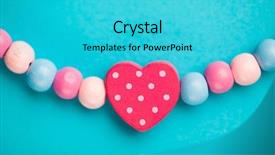  Presentation with shape heart - Slides enhanced with toy heart shape on blue background and a  colored foreground