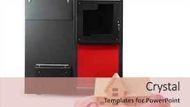  Presentation with energy savings - Colorful theme enhanced with toy house with solid fuel backdrop and a coral colored foreground