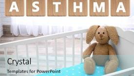  Presentation with baby lung - Presentation design consisting of toy in baby cradle background and a arctic colored foreground