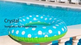  Presentation with blue and yellow green - Beautiful presentation theme featuring toy in blue and green backdrop and a cyan colored foreground