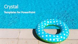  Presentation with blue and yellow green - Cool new presentation theme with toy in blue and green backdrop and a light gray colored foreground