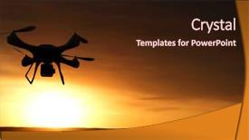  Presentation with radio - Slides featuring quadrocopters silhouette in the background background and a wine colored foreground