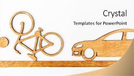  Presentation with car accident - Theme having toy little man and car background and a pink colored foreground