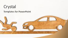  Presentation with wooden toy - Theme having toy little man and car background and a cream colored foreground