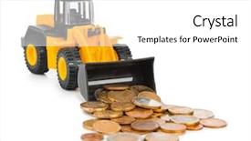  Presentation with toy - Colorful presentation enhanced with toy loader and money coins backdrop and a white colored foreground