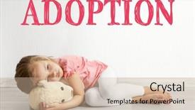  Presentation with adoption - Cool new theme with orphan house family closeup - adoption concept sad little girl backdrop and a soft green colored foreground