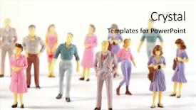  Presentation with toy - Audience pleasing PPT theme consisting of toy miniature figures of human backdrop and a cream colored foreground