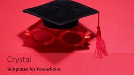  Presentation with toy - Cool new slide set with toy-miniature-maortarboard-and-red backdrop and a red colored foreground