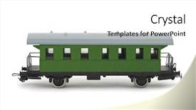  Presentation with toy - Cool new presentation theme with toy passenger wagon isolated backdrop and a white colored foreground